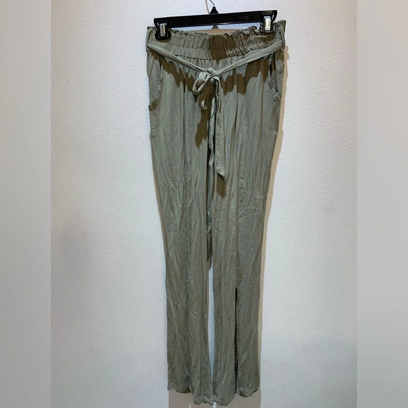 Rewash Brand Women's Smocked Front Wrap Wide Leg Pants Rayon Comfort Size M NWT - Picture 2 of 11